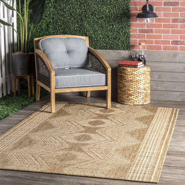 Langley Street Allentown Geometric Indoor / Outdoor Tan Area Rug